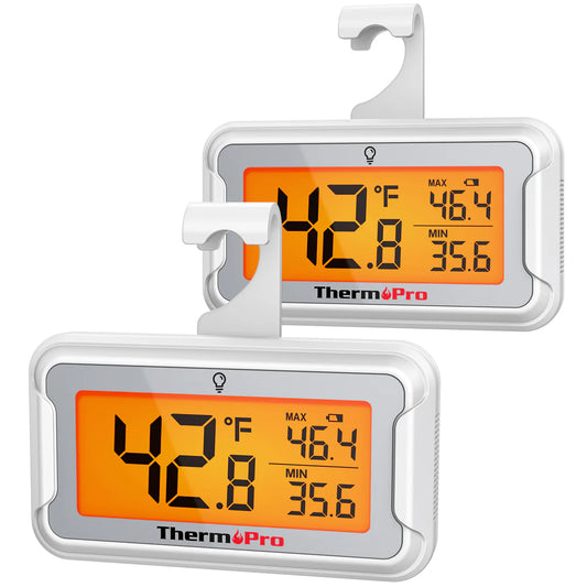 ThermoPro TP110 2-Pack Refrigerator Thermometer with Backlight