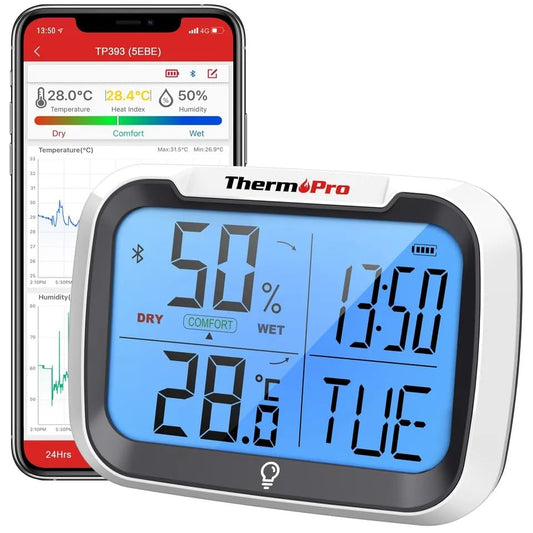 ThermoPro TP393B Digital Thermo-Hygrometer With Bluetooth Connectivity For Mobile App