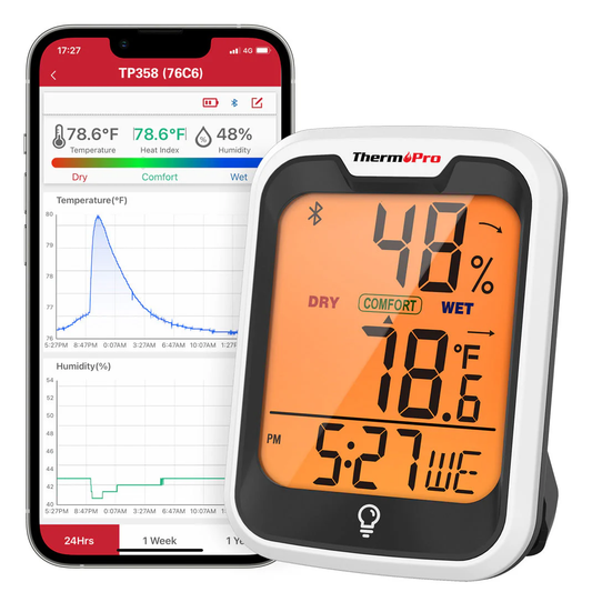 ThermoPro TP358 Bluetooth Indoor Thermometer Hygrometer